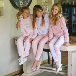 Lapin House-Girls Pink Velour Tracksuit | Childrensalon Outlet