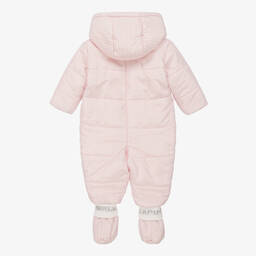 Lapin House-Girls Pink & White Dogstooth Snowsuit | Childrensalon Outlet