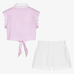 Lapin House-Girls Pink & White Shorts Set | Childrensalon Outlet