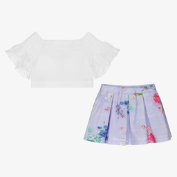 Lapin House-Топ и фиолетовая хлопковая юбка для девочек | Childrensalon Outlet
