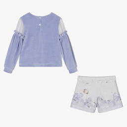 Lapin House-Girls Purple Velour Skort Set | Childrensalon Outlet