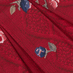 لابين هاوس-طقم تنورة بطبعة ورود قطن لون أحمر | Childrensalon Outlet