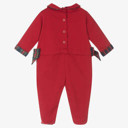 Lapin House-Girls Red Cotton Rabbit Babygrow | Childrensalon Outlet