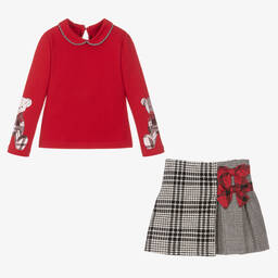 Lapin House-Красный топ и юбка из хлопка для девочек | Childrensalon Outlet