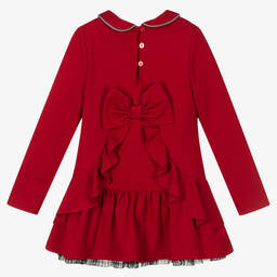 Lapin House-Girls Red Jersey Teddy Dress | Childrensalon Outlet