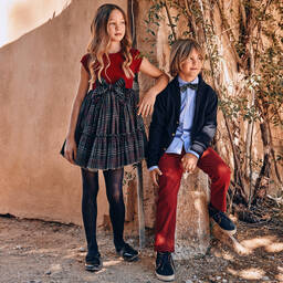 Lapin House-Girls Red Velvet & Tulle Dress | Childrensalon Outlet