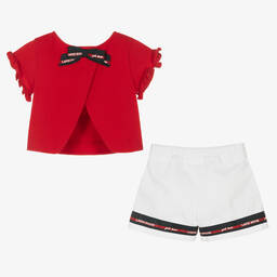 Lapin House-Красный топ и белые шорты из хлопка | Childrensalon Outlet