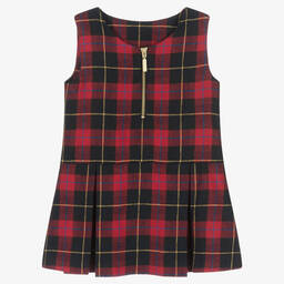 Lapin House-Girls Red Wool Tartan Pinafore Dress | Childrensalon Outlet