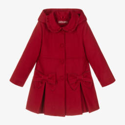 Lapin House-Girls Scarlet Wool Bow Coat | Childrensalon Outlet