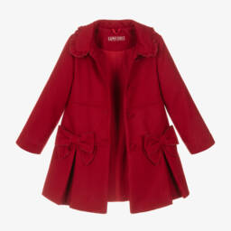 Lapin House-Girls Scarlet Wool Bow Coat | Childrensalon Outlet