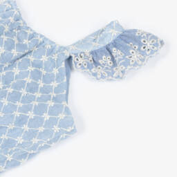 Lapin House-Girls Sky Blue Floral Skirt Ensemble | Childrensalon Outlet