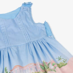 Lapin House-Girls Sky Blue Poplin Mansion Dress | Childrensalon Outlet