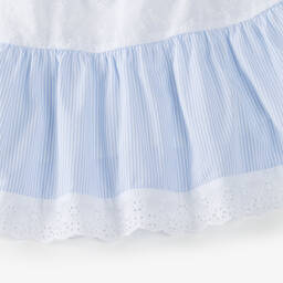 Lapin House-Girls Striped Blue Cotton Frock | Childrensalon Outlet