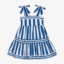 Lapin House-Girls Striped Cotton Dress with Ribbon | Childrensalon Outlet