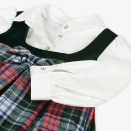 Lapin House-Girls Tartan Velvet Bodice Dress | Childrensalon Outlet