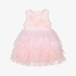 Lapin House-Girls Tulle Gown with Floral Lace | Childrensalon Outlet
