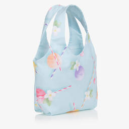 Lapin House-Girls Turquoise Blue Floral Bag (26cm) | Childrensalon Outlet