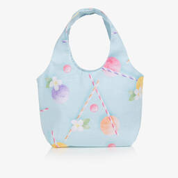 Lapin House-Girls Turquoise Blue Floral Bag (26cm) | Childrensalon Outlet