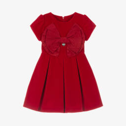 Lapin House-Girls Velvet Dress with Satin Bow | Childrensalon Outlet