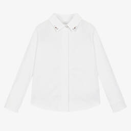 Lapin House-Girls White Beaded Collar Top | Childrensalon Outlet