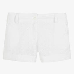 Lapin House-شورت قطن برودوري لون أبيض للبنات | Childrensalon Outlet