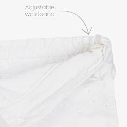 Lapin House-شورت قطن برودوري لون أبيض للبنات | Childrensalon Outlet