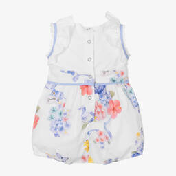Lapin House-Girls White Cotton Floral Shortie | Childrensalon Outlet