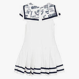 Lapin House-Белое платье из хлопкового пике в матросском стиле | Childrensalon Outlet