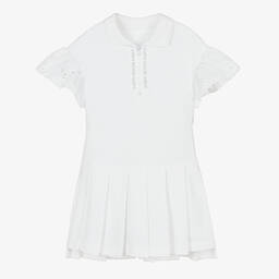 Lapin House-Girls White Cotton Piqué Tennis Dress | Childrensalon Outlet