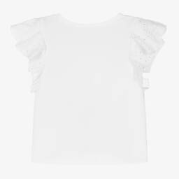 Lapin House-Белая хлопковая футболка для девочек | Childrensalon Outlet