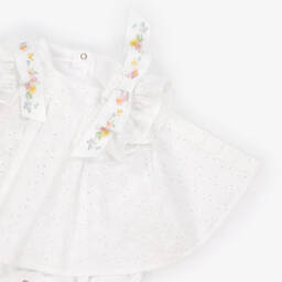 Lapin House-جمبسوت أبيض مزين بالثقوب للبنات | Childrensalon Outlet