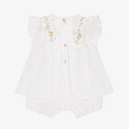 Lapin House-جمبسوت أبيض مزين بالثقوب للبنات | Childrensalon Outlet