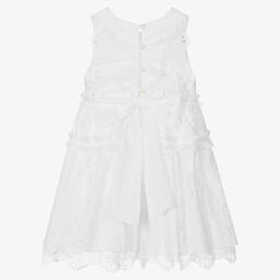 Lapin House-Girls White Floral Cotton Lace Dress | Childrensalon Outlet