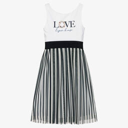 Lapin House-Girls White Nautical Striped Dress | Childrensalon Outlet