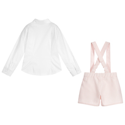 Lapin House-Girls White & Pink Shorts Set | Childrensalon Outlet