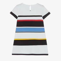 Lapin House-Girls White Striped Cotton Jersey Dress | Childrensalon Outlet