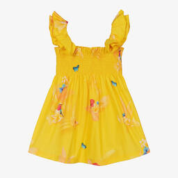 Lapin House-Girls Yellow Flower Print Cotton Dress | Childrensalon Outlet