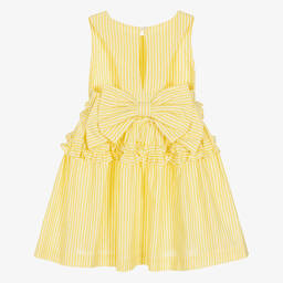 Lapin House-Girls Yellow Stripe Cotton Dress | Childrensalon Outlet