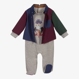 Lapin House-Grey Babygrow Gift Set | Childrensalon Outlet