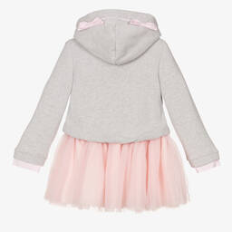 Lapin House-Grey Knit & Pink Tulle Dress | Childrensalon Outlet