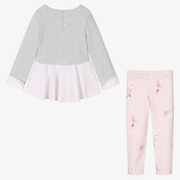 Lapin House-Grey & Pink Leggings Set | Childrensalon Outlet