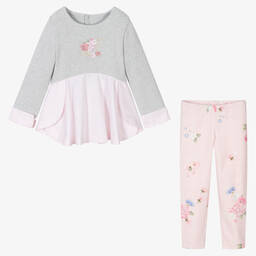 Lapin House-Grey & Pink Leggings Set | Childrensalon Outlet
