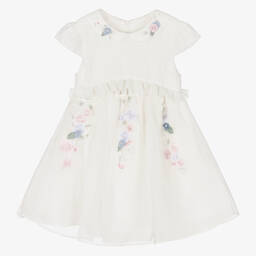 Lapin House-Ivory Floral Organza Dress | Childrensalon Outlet
