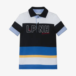 Lapin House-Nautical Blue Boys Polo Stripes | Childrensalon Outlet