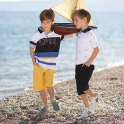 Lapin House-Nautical Blue Boys Polo Stripes | Childrensalon Outlet