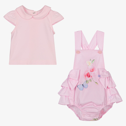 Lapin House-Pink Cotton Top & Shorts Set | Childrensalon Outlet