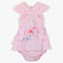 Lapin House-Pink Cotton Top & Shorts Set | Childrensalon Outlet