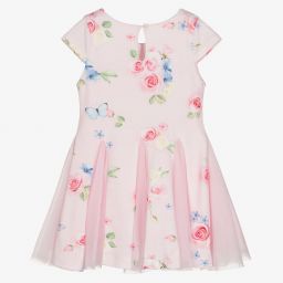 Lapin House-فستان مزيج قطن وتول لون زهري | Childrensalon Outlet