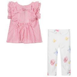 Lapin House-Красный топ с белыми легинсами | Childrensalon Outlet