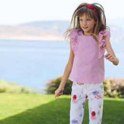 Lapin House-Красный топ с белыми легинсами | Childrensalon Outlet